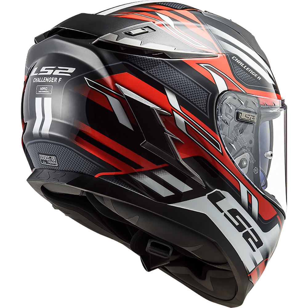 LS2 - Casque FF327 Challenger HPFC Spin Noir / Rouge / Blanc