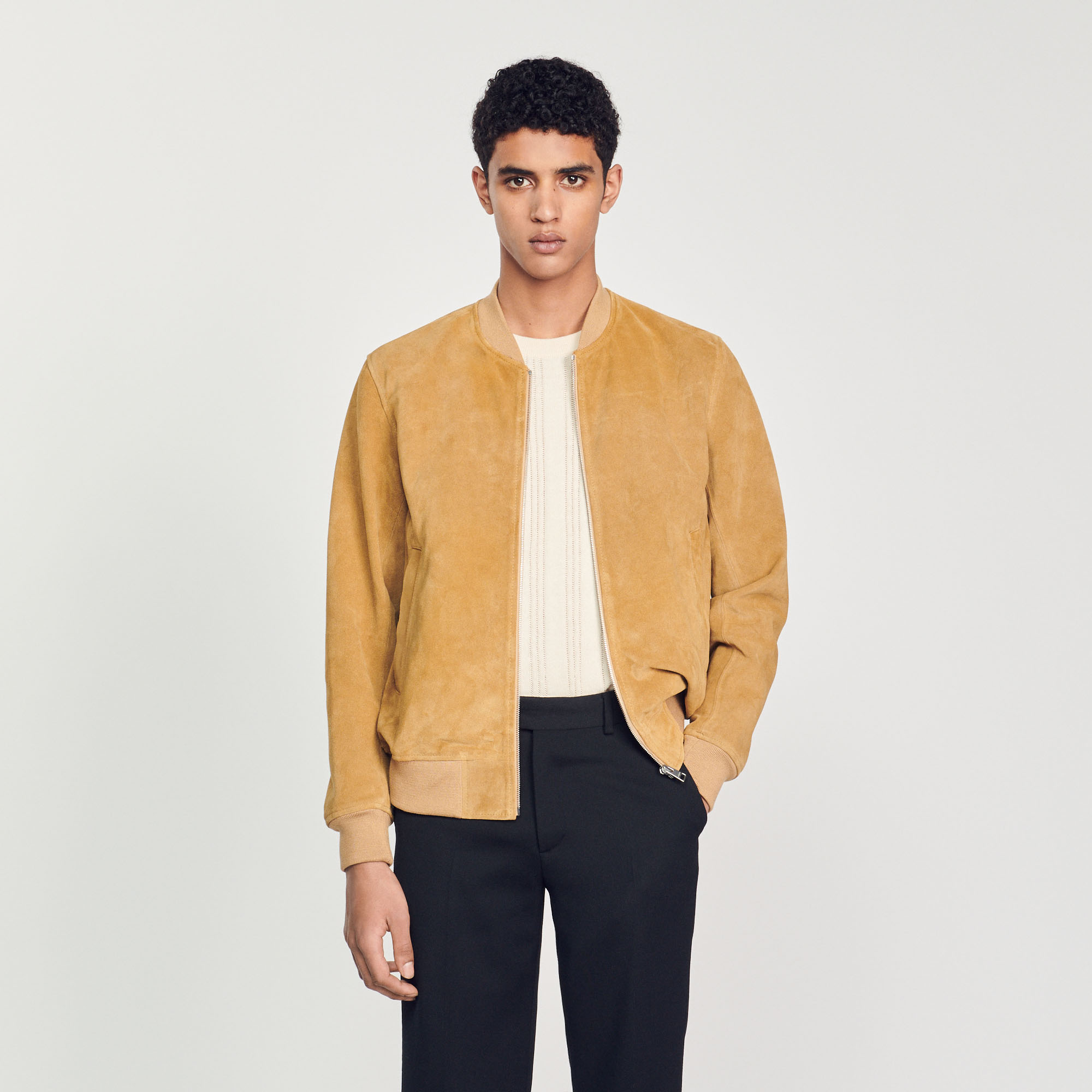 Blouson en cuir suede