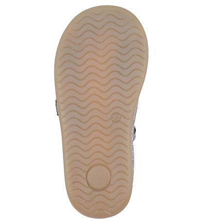 Pom Pom Sandalen - Zwei Klettband Wellenkanten - Multi Glitter