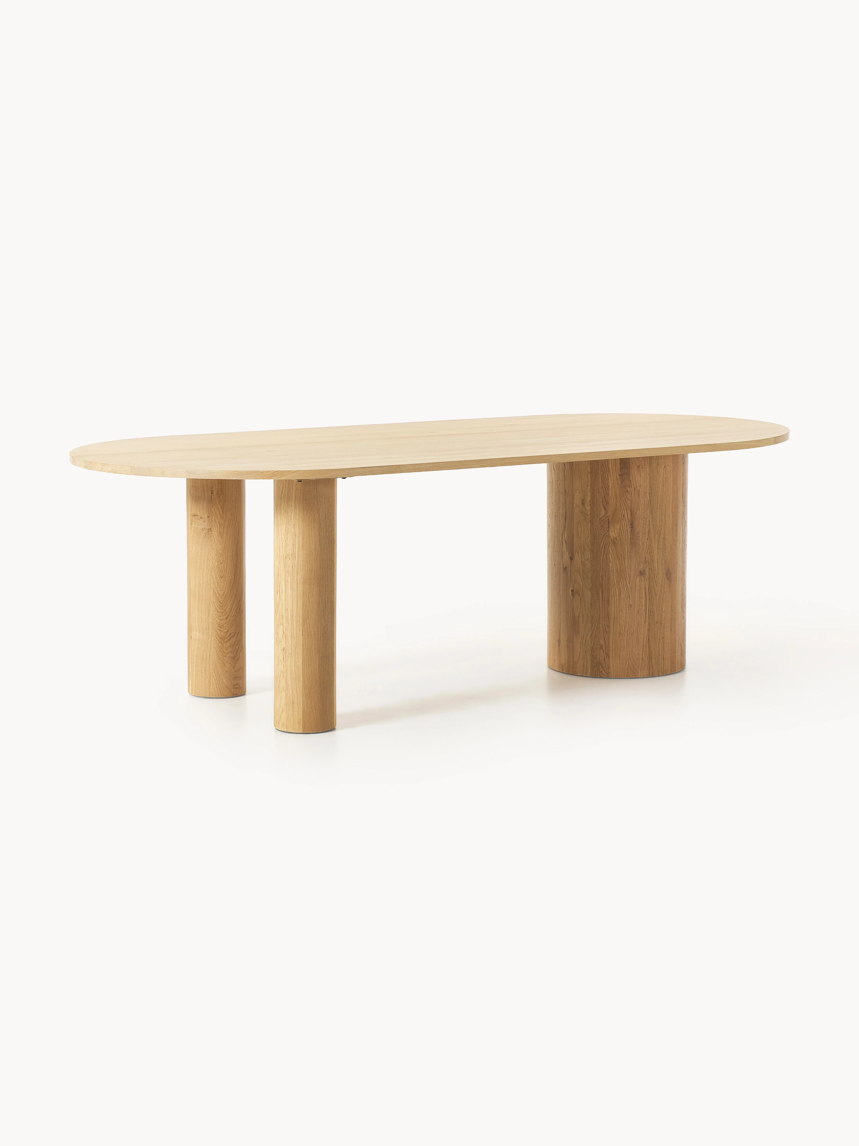 Ovale eettafel Dunia van eikenhout, in verschillende formaten