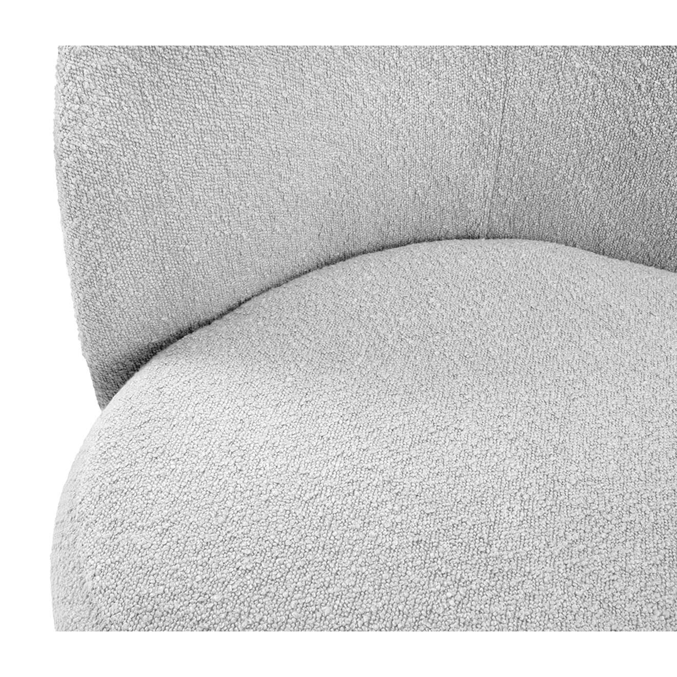 Mazzini Sofas Canapé Clove 2 places Velours bouclé gris clair - 130x77x80 cm