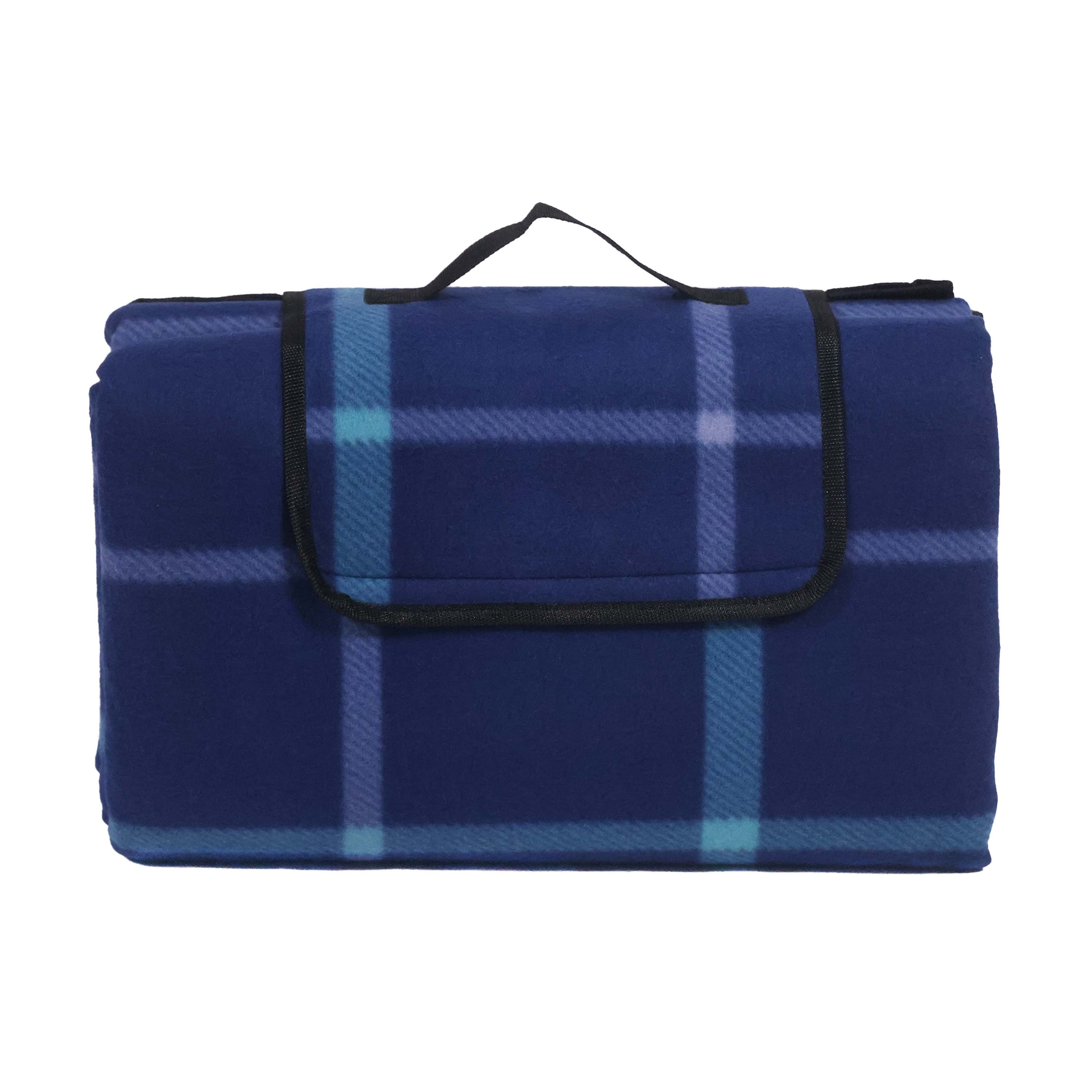 Picknickdecke Fleece 200 x 200 cm dunkelblau