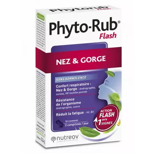 Nutreov Physcience Phyto Rub Flash Alívio da Gripe Nariz/Garganta 10 comprimidos