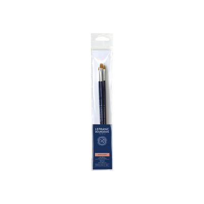 Lefranc Bourgeois - Pack de 3 pinceaux - usé bombé, rond, plat - taille : 4 et 8