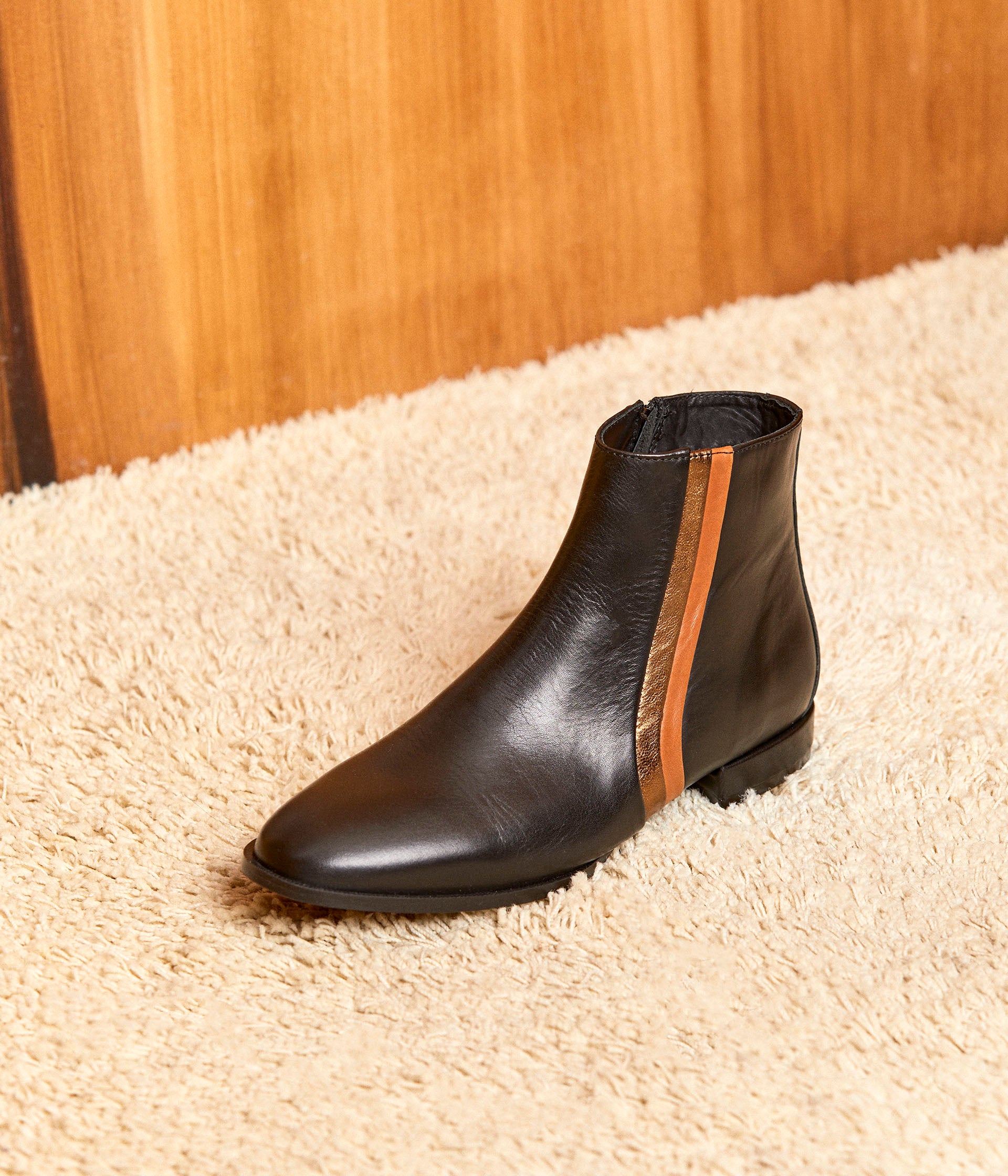 Boots lignes bicolores Jean