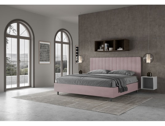 ITYHOME - Lit coffre agueda 180x200 microfibra lilas