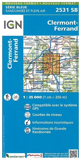 IGN - 2531 SB CLERMONT FERRAND 1 25 000