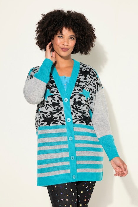 Strickjacke, Mustermix, Langarm