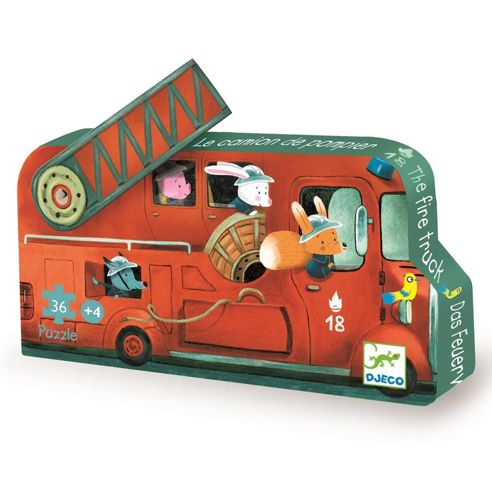 PUZZLE SILHOUETTE 16 PIECES LE CAMION DE POMPIER