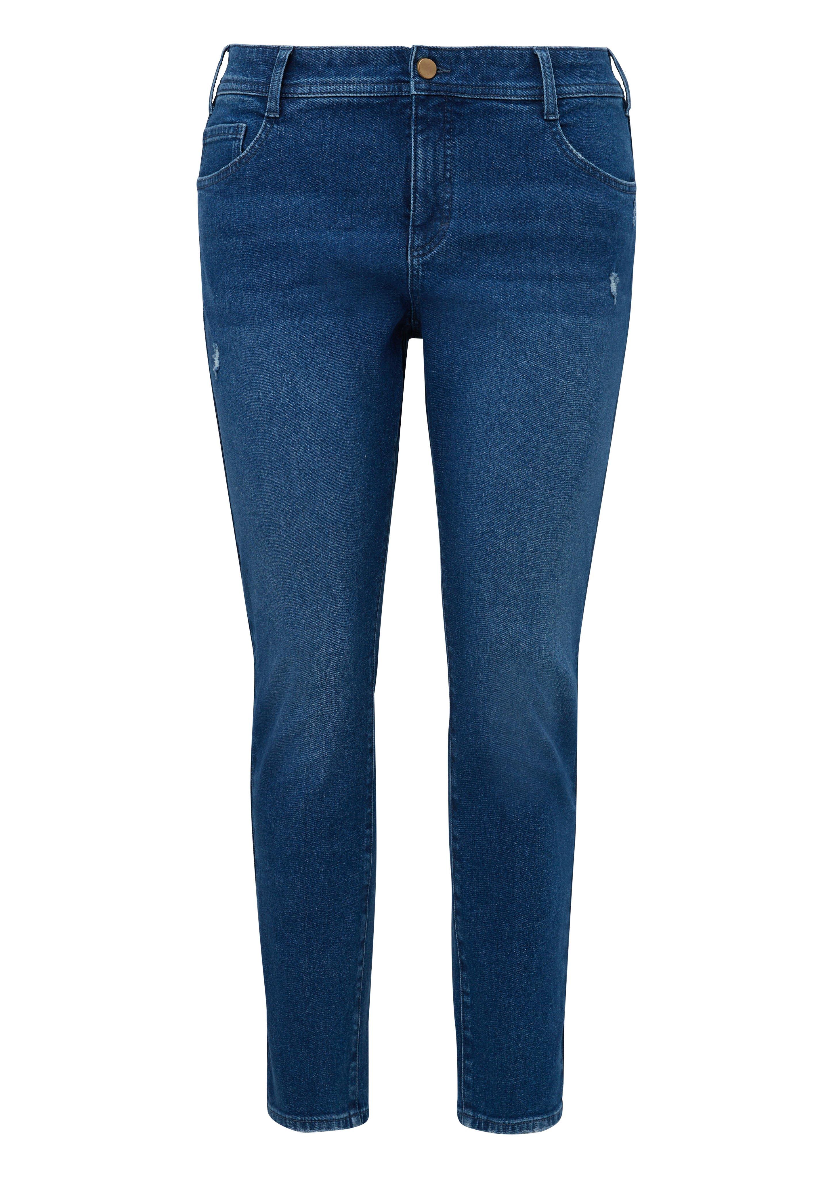 Schmale Jeans in 5-Pocket-Form, mit Destroyed-Effekten