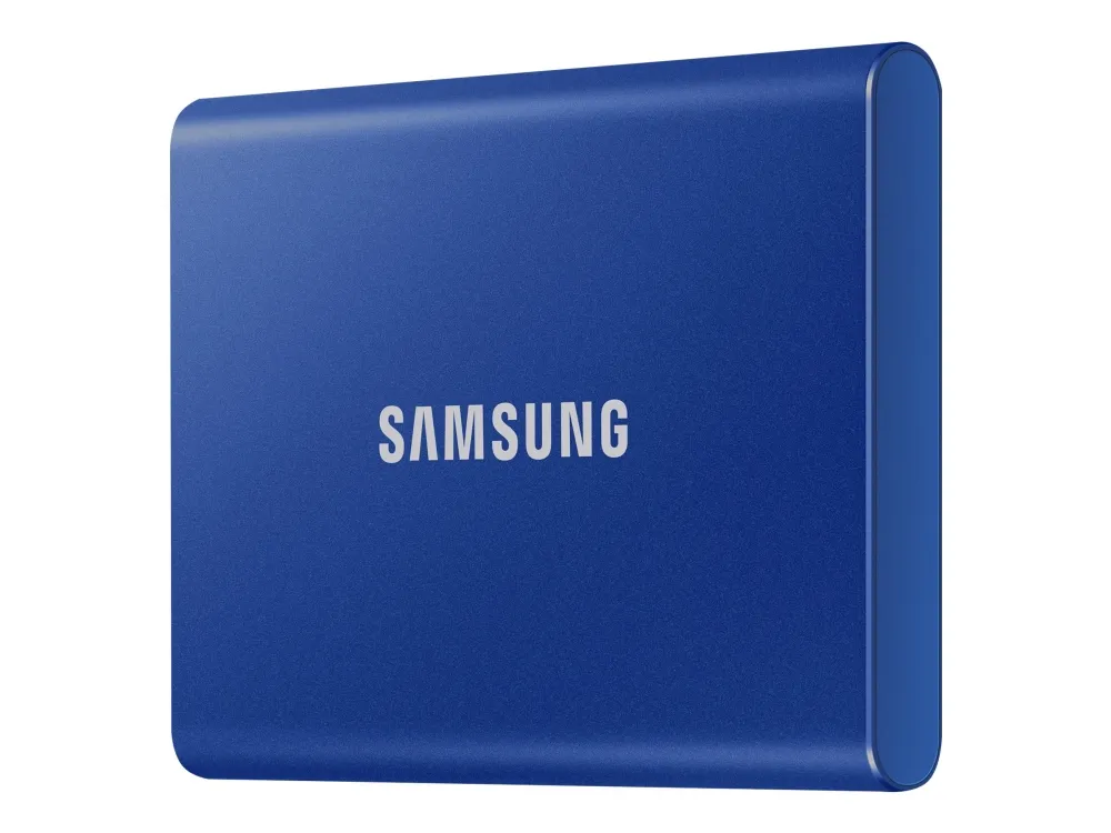 Samsung T7 MU-PC2T0H - SSD - krypteret - 2 TB - ekstern (bærbar) - USB 3.2 Gen 2 (USB-C stikforbindelse) - 256-bit AES - indigoblå