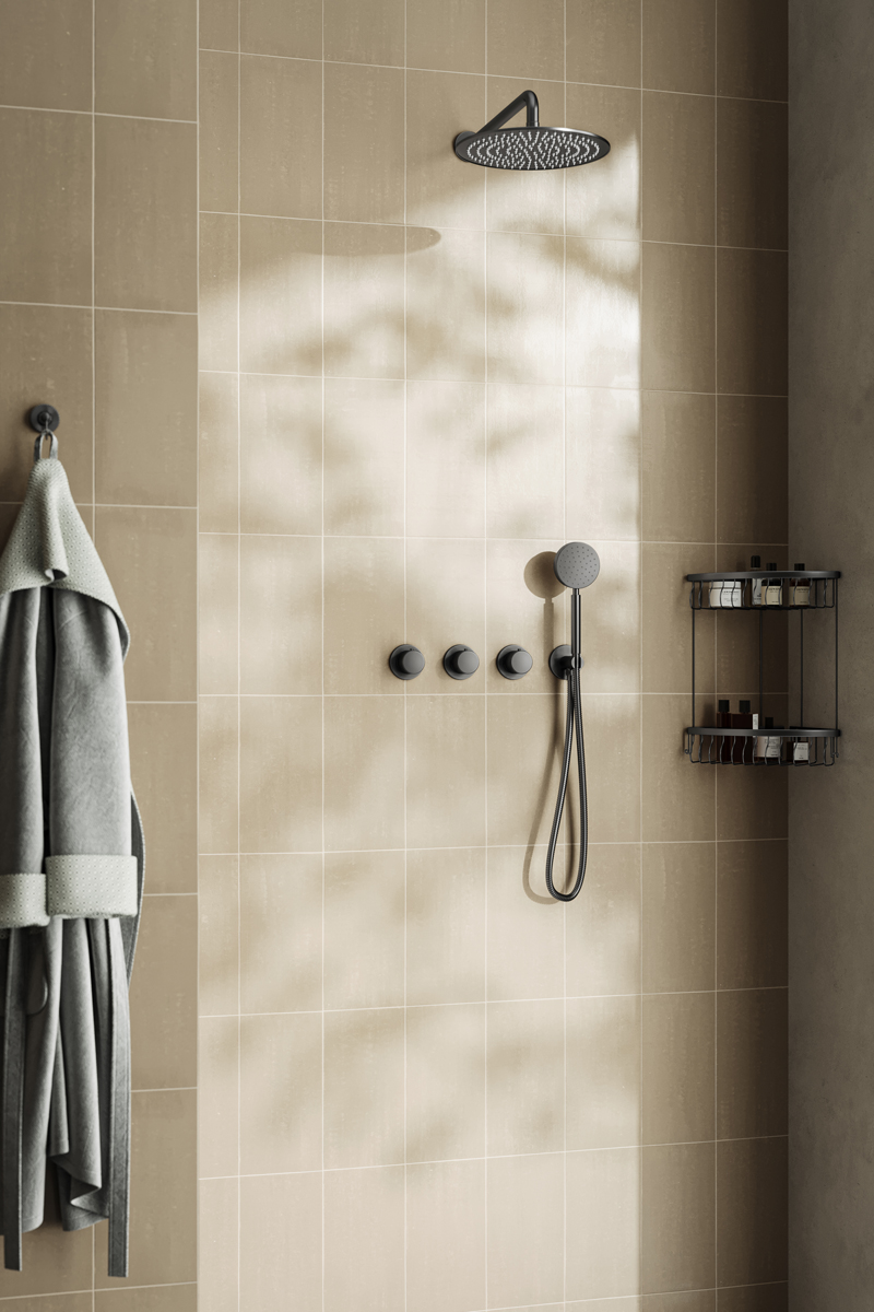 Saniclear Plus inbouw regendouche met 30cm hoofddouche en muurarm verouderd ijzer - gunmetal