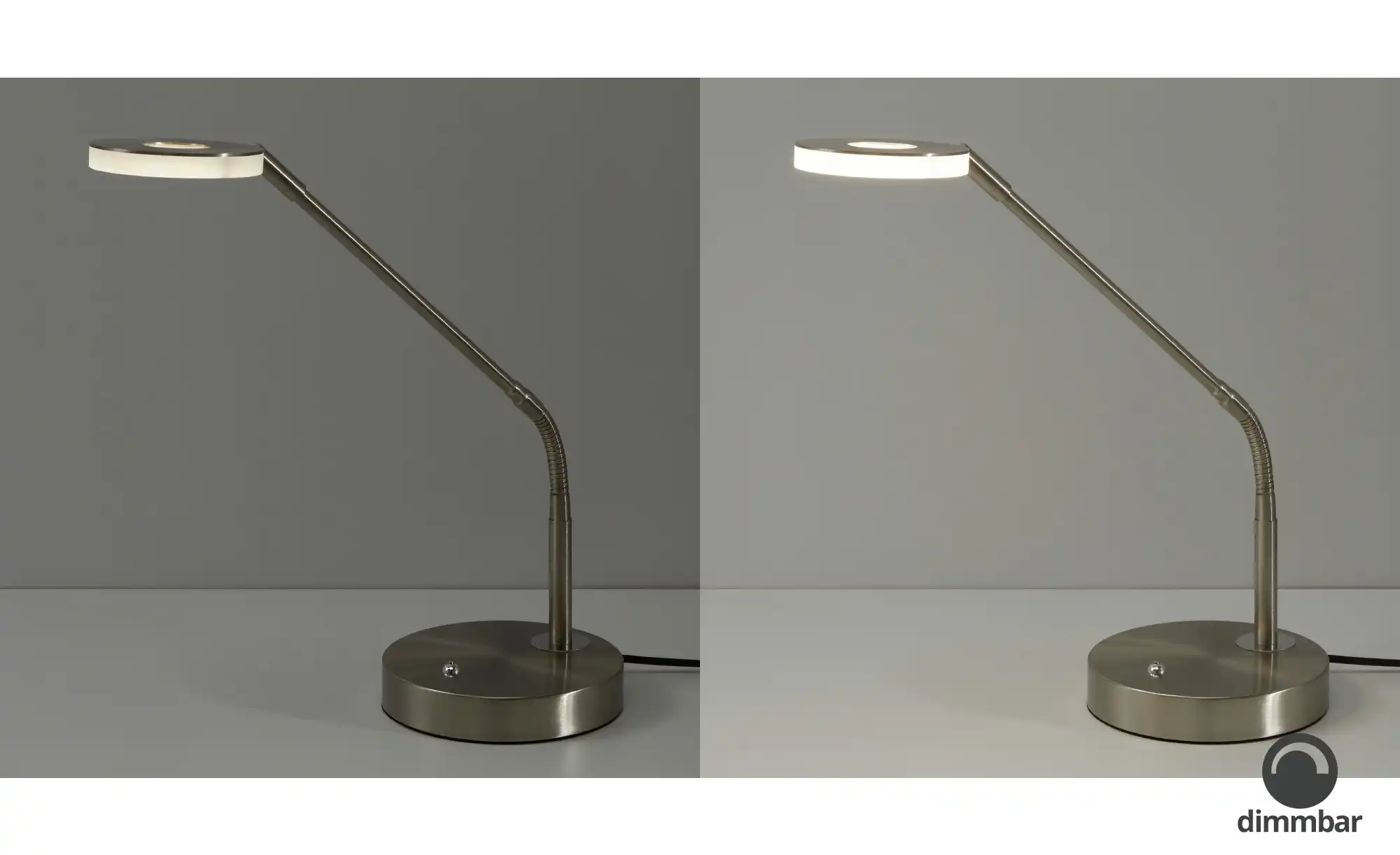 Fischer-Honsel LED-Schreibtischleuchte, Nickel-matt mit Dimmer
