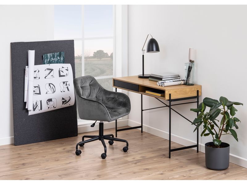 AC Design Tisch Angus, Schwarz / Braun Schreibtisch