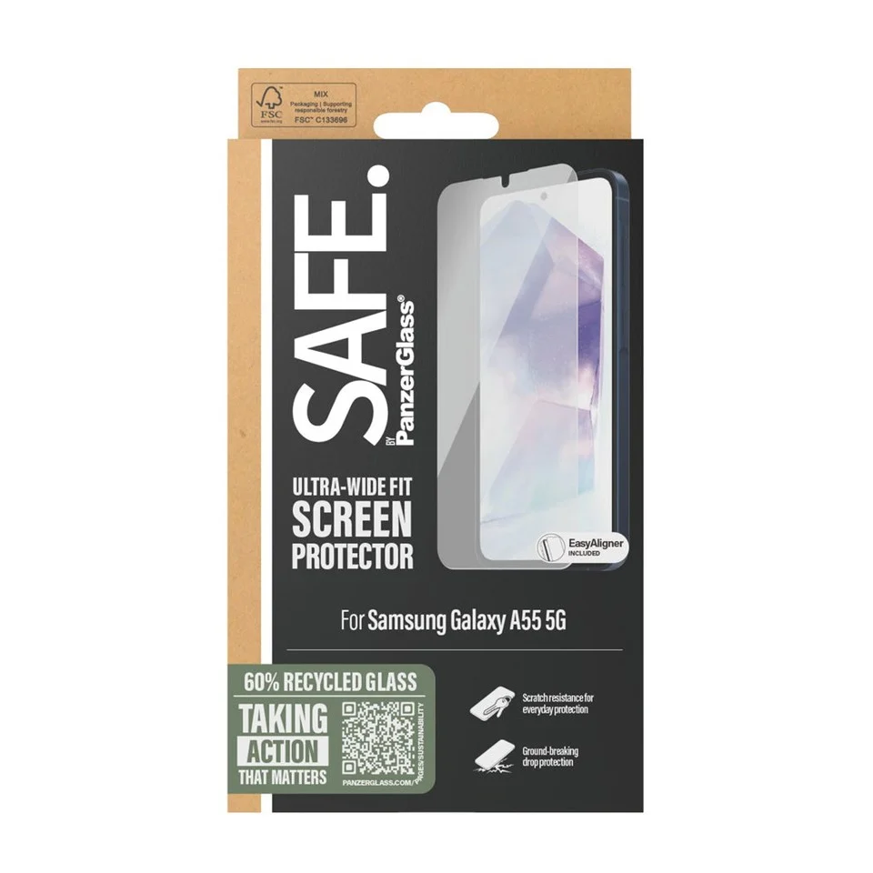 SAFE by PanzerGlass - Skærmbeskyttelse - Samsung Galaxy A55 5G - Ultra-Wide Fit