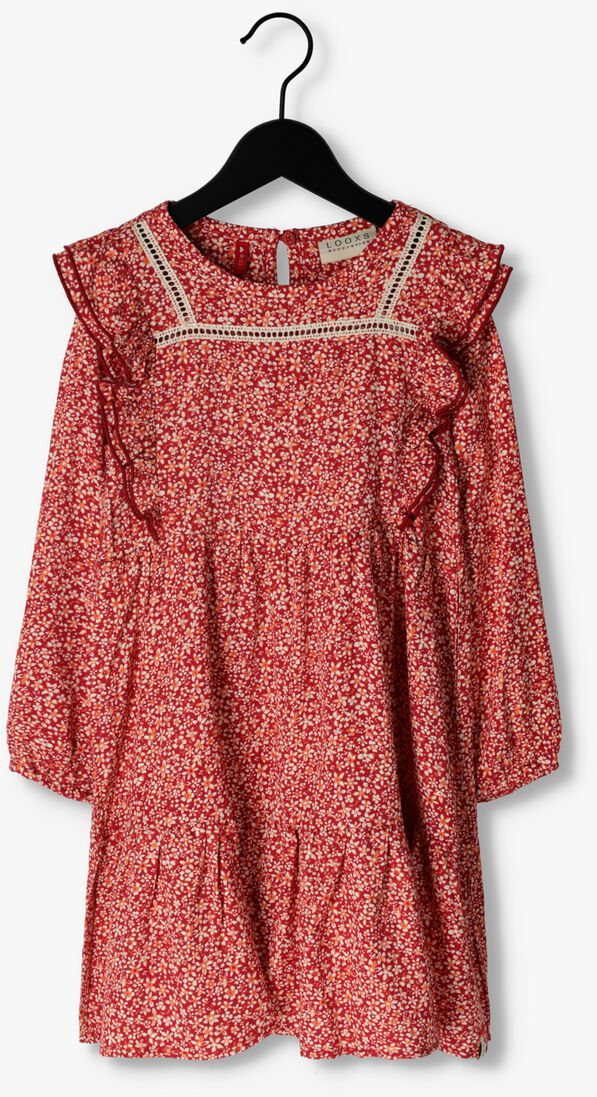 LOOXS rode looxs mini jurk little floral viscose dress