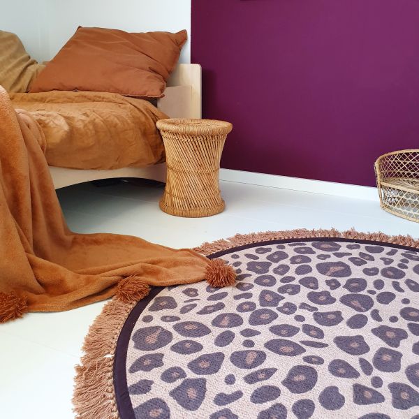 Tapis Petit Round Rug Vloerkleed 120 x 120 cm Leopard