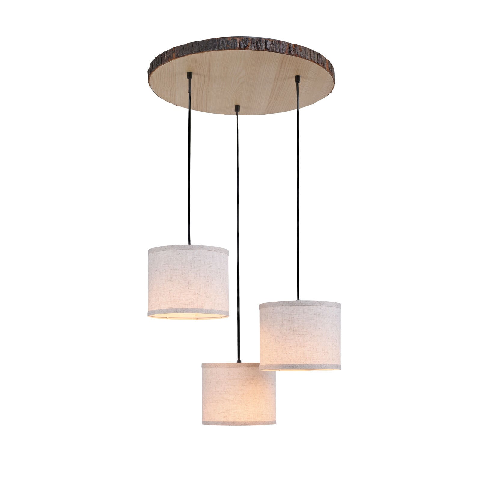 Pendelleuchte Bark braun Holz 52x52x120cm