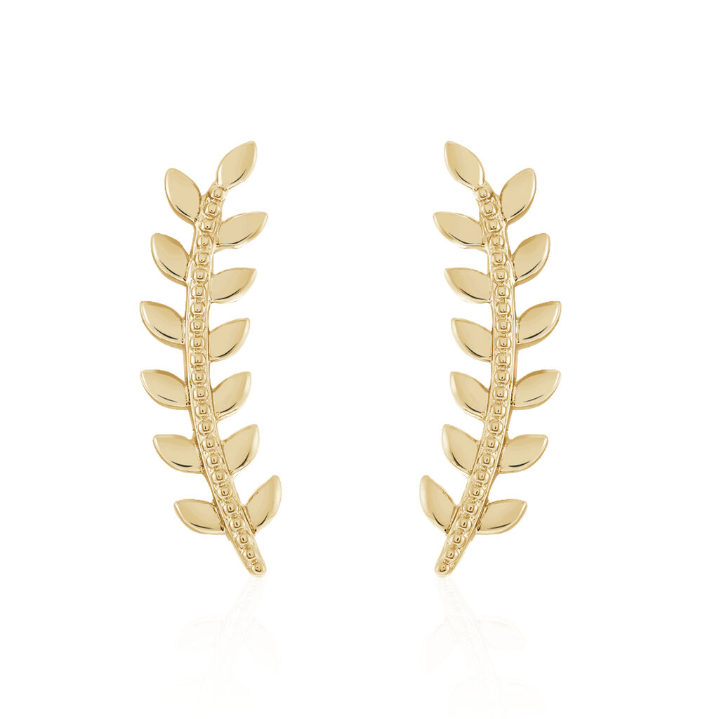 Boucles D'oreilles Grimpantes Folia Plaqué Or Jaune