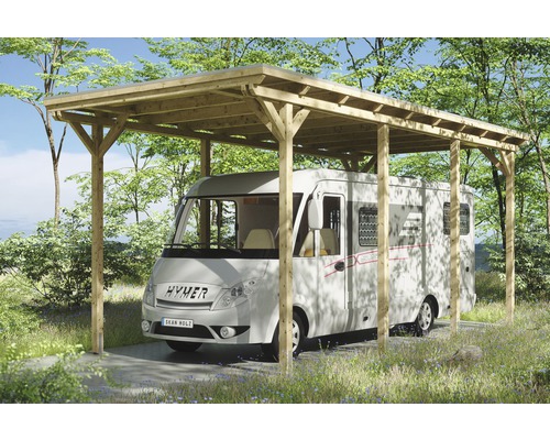 SKAN HOLZ Emsland enkele carport inclusief regengoot, 404x846 cm, natuurlijke afwerking