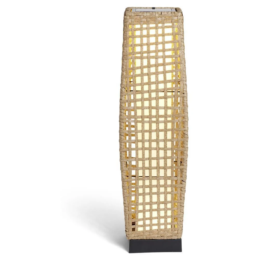 Lanterne solaire osier métal Bali Ø16xH68cm