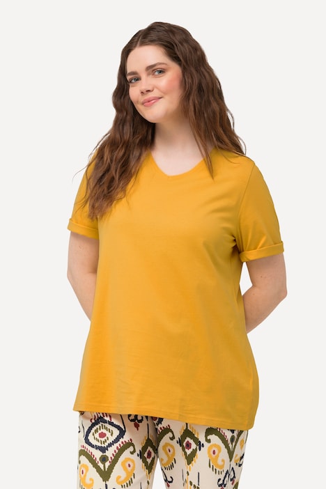 T-Shirts, 2er-Pack, V-Ausschnitt, Halbarm, Biobaumwolle