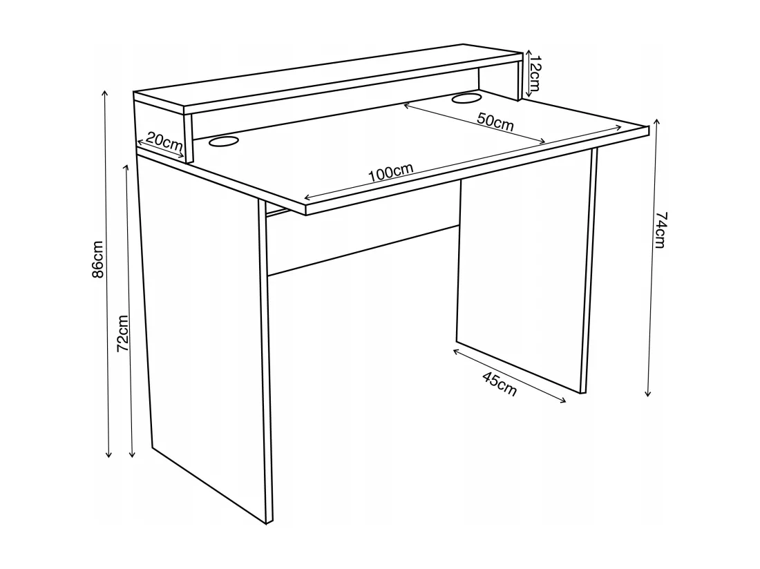 Desk de jeu d'ordinateur pour joueur avec LED noire