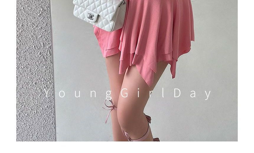 RainGirl - Asymmetrisch T-shirt met korte mouwen en mockneck