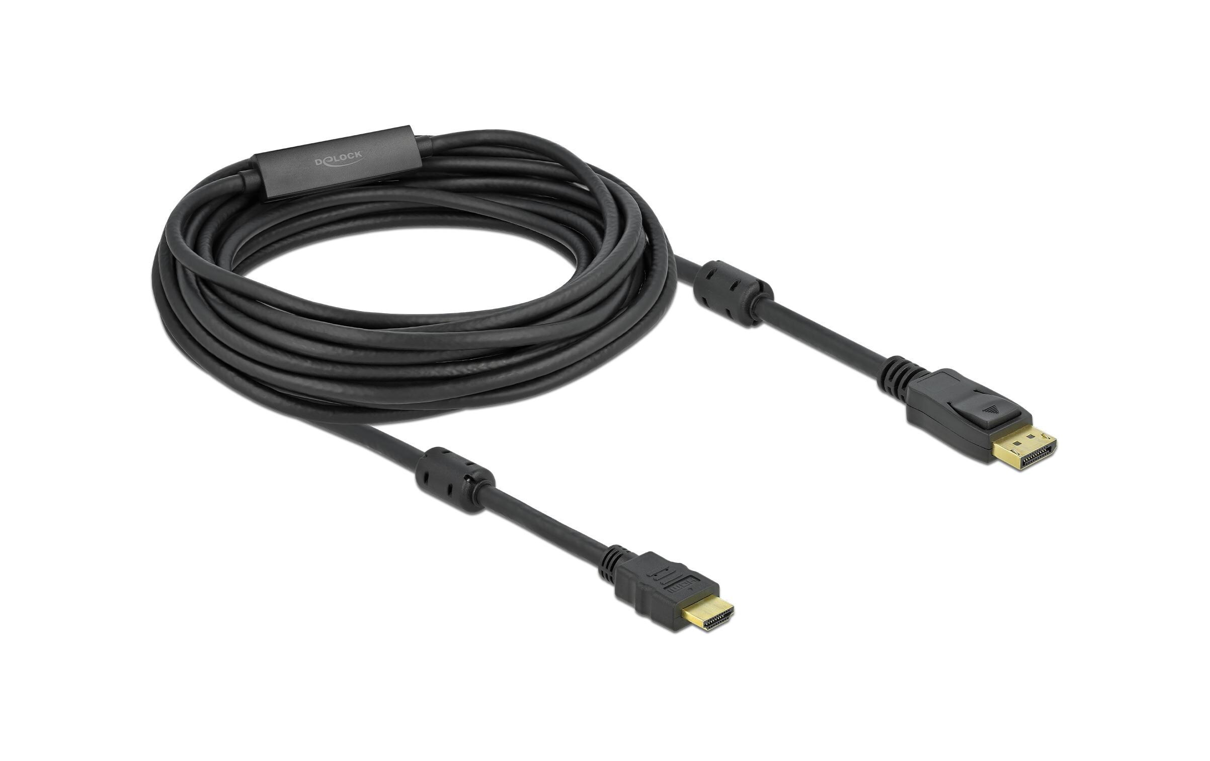 Kabel aktiv DisplayPort - HDMI, 10 mSchwarz, Auflösung 3840 x 2160@60 Hz, aktiv. Signalrichtung geht nur von Displayport Quelle zu HDMI Monitor