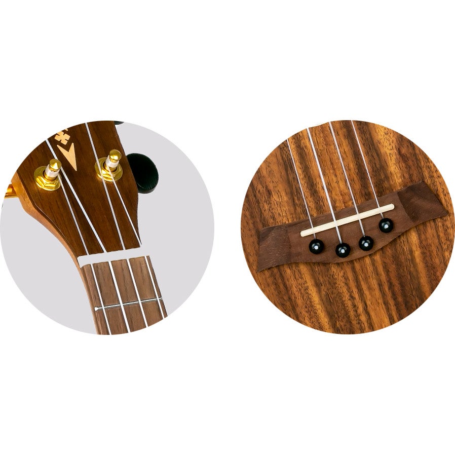 Flight Supernatural Series DUC445 Glossy Acacia concert ukelele met gigbag