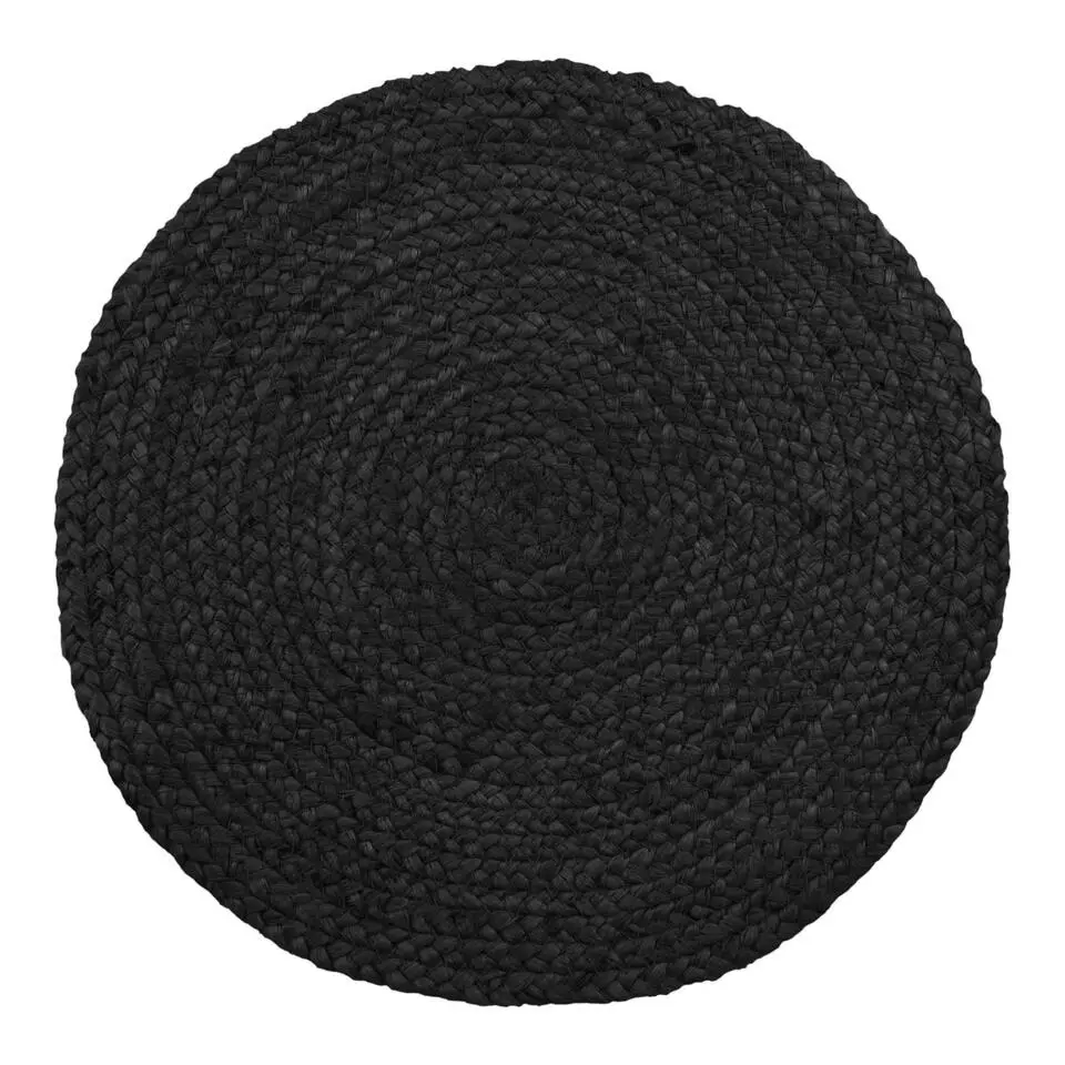 Hioshop Bombay Placemat Ø38cm- set van 4 donkergrijs