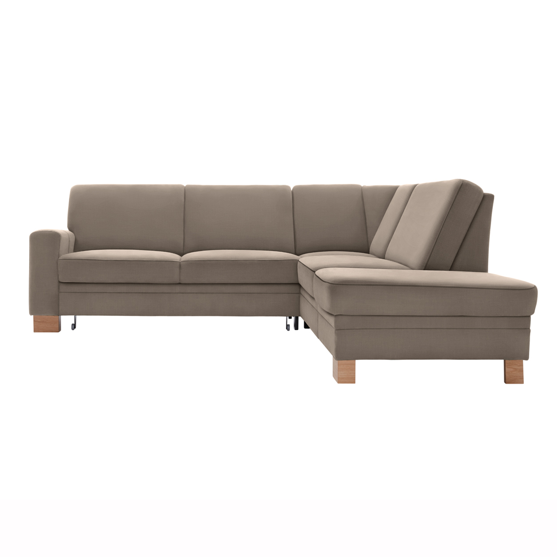 polsterpower Ecksofa - Miro mandel - Basismodell - Ottomane rechts