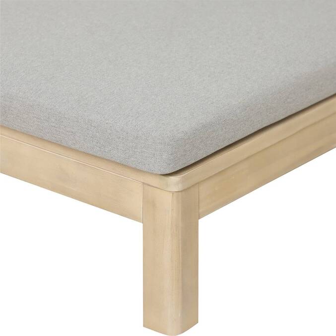 Lit de piscine PAPOUASIE Beige / Acacia