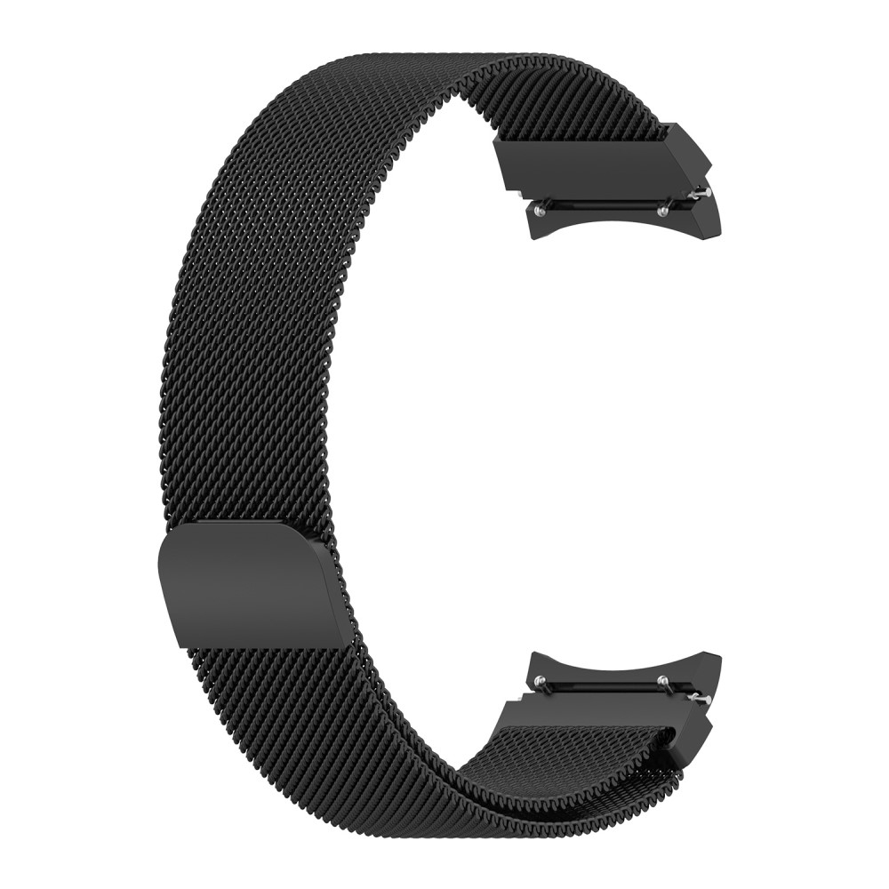 Edelstahl Milanaise Uhrenarmband mit Magnet-Verschluss (Gelenkumfang: 170 - 260 mm) (Stegbreite: 20 mm) - Schwarz