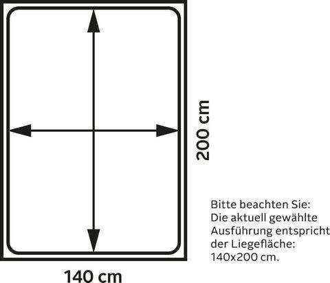 PLACES OF STYLE Boxspringbett »Piazza« mit Steppung und Kopfteil mit seitlichen Flügeln