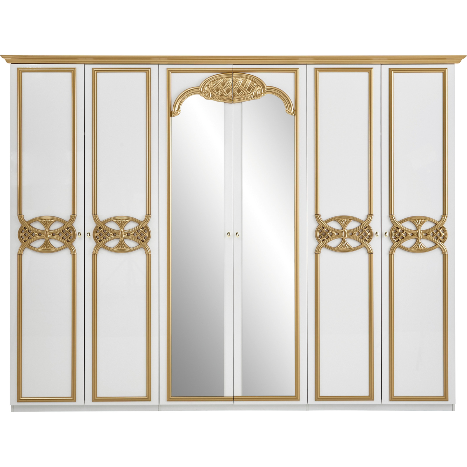 Schrank Claudia, weiss/Gold