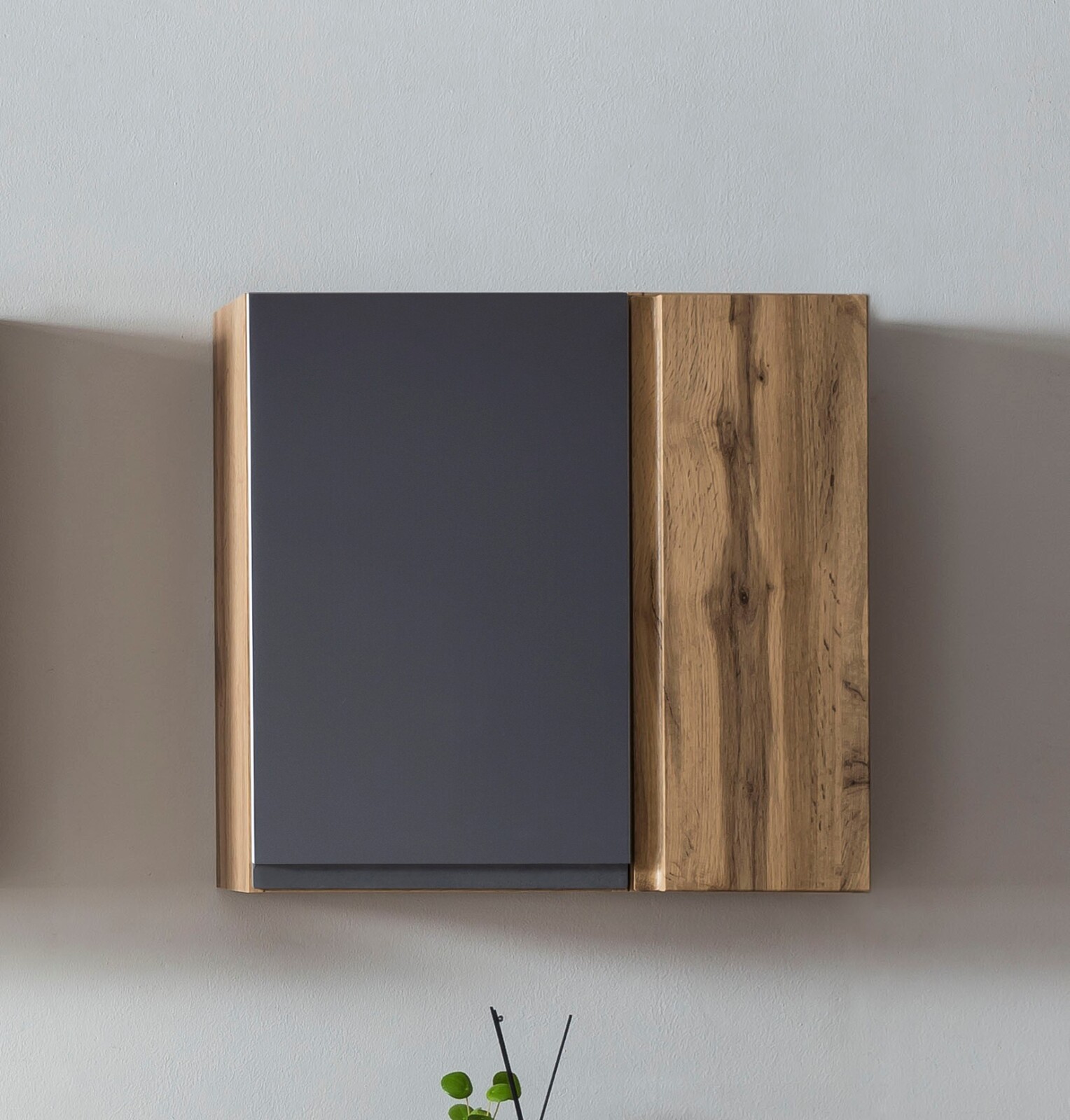 Hängeschrank - Wotaneiche - grau matt - 65 cm