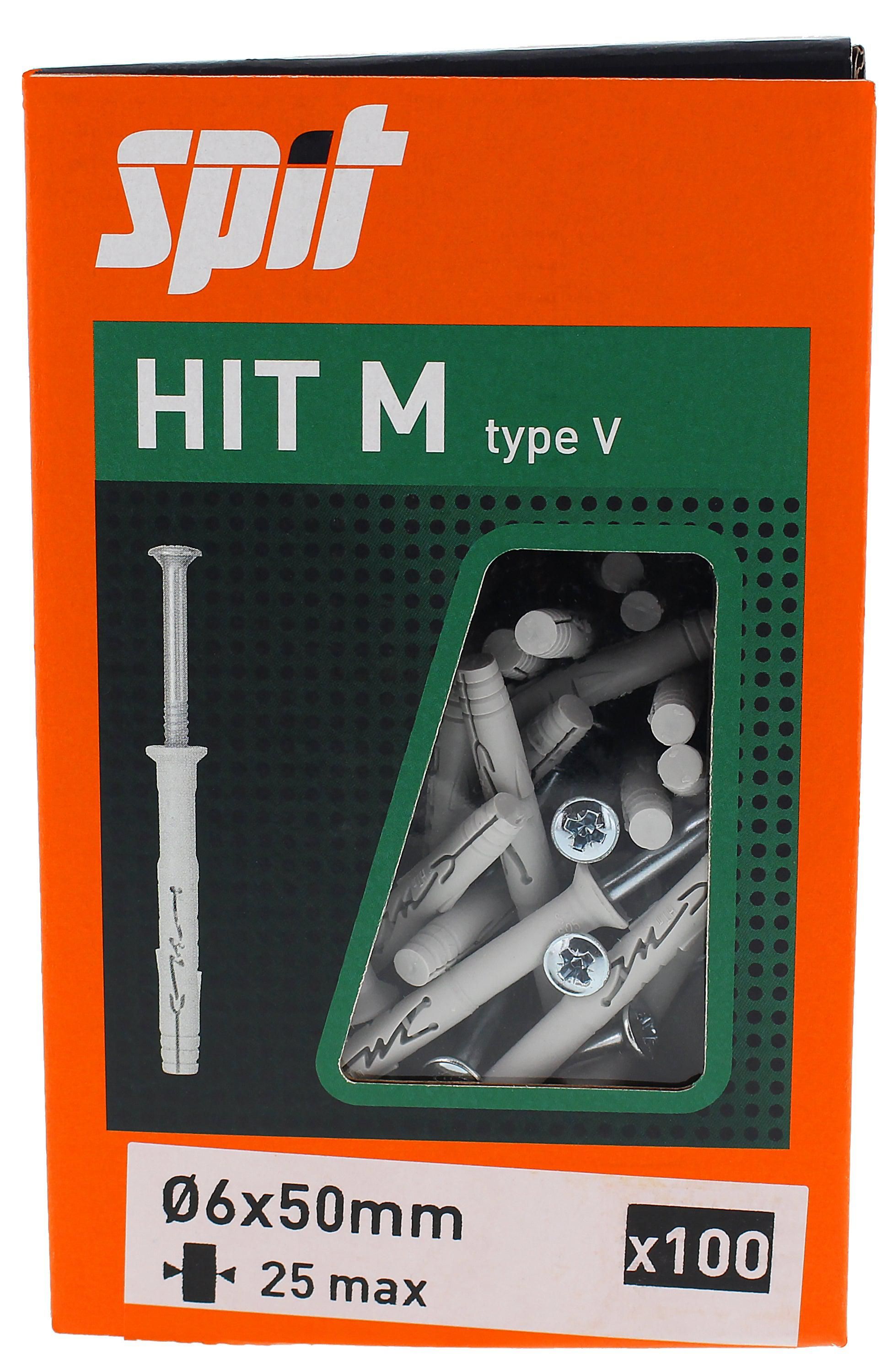 Spit Hit m Slagplug 6x50/25 verzonken kop - 050131