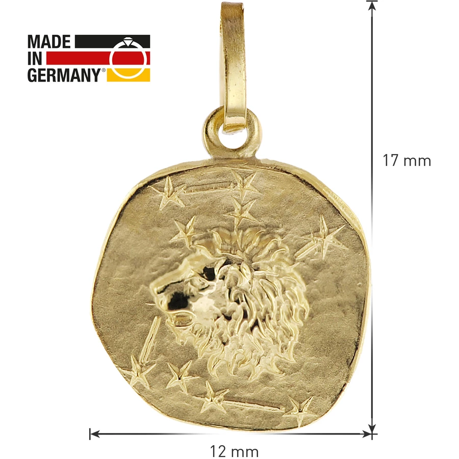trendor Sternzeichen für Kinder Löwe Gold 333 Anhänger + Halskette gold