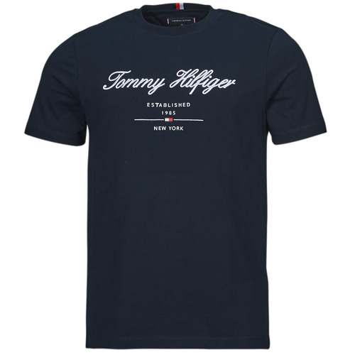 Tommy Hilfiger - SCRIPT LOGO TEE - Marine