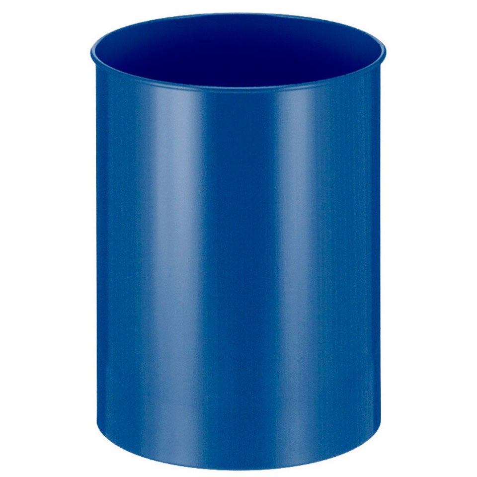 PROREGAL Stijlvolle ronde metalen prullenbak 30 liter HxØ 47 x 33,5 cm Blauw