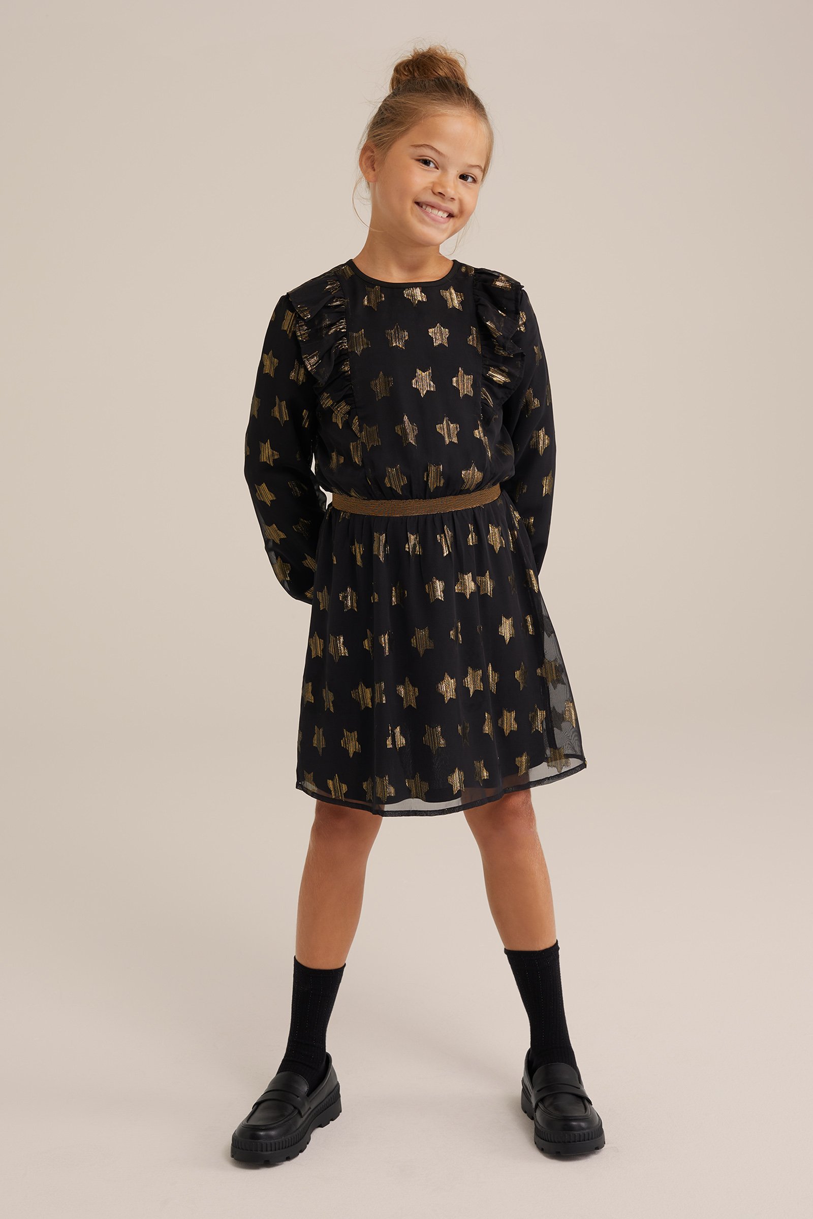 Meisjes jurk WE Fashion Zwart