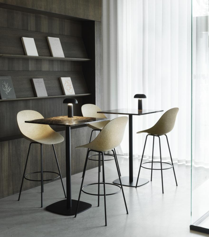 Normann Copenhagen Mat Bar Chair barkruk 75cm Hemp Cream Steel