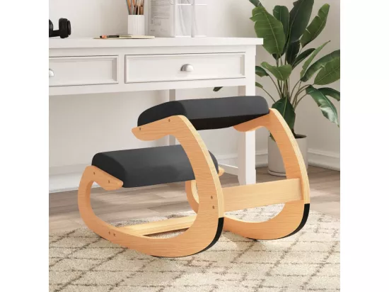 Chaise assis-genoux noir 55x84x55 cm contreplaqué de bouleau