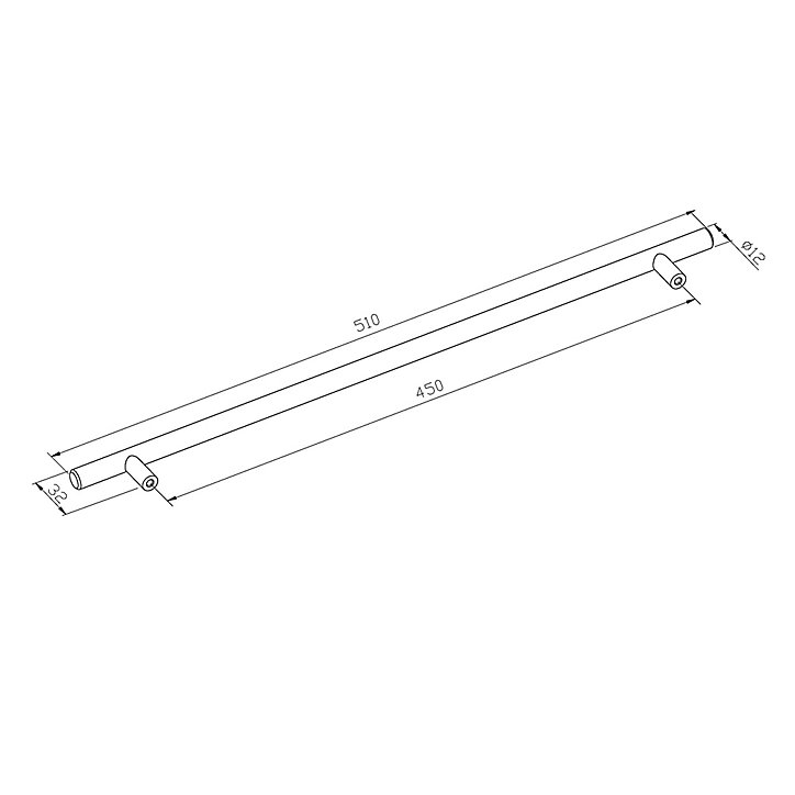 Poignée de meuble de cuisine GoodHome Annatto Noir L. 51 cm, 2 pièces