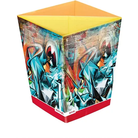 Roth Papierkorb Graffiti, 10 Liter, eckig, 2 Fächer