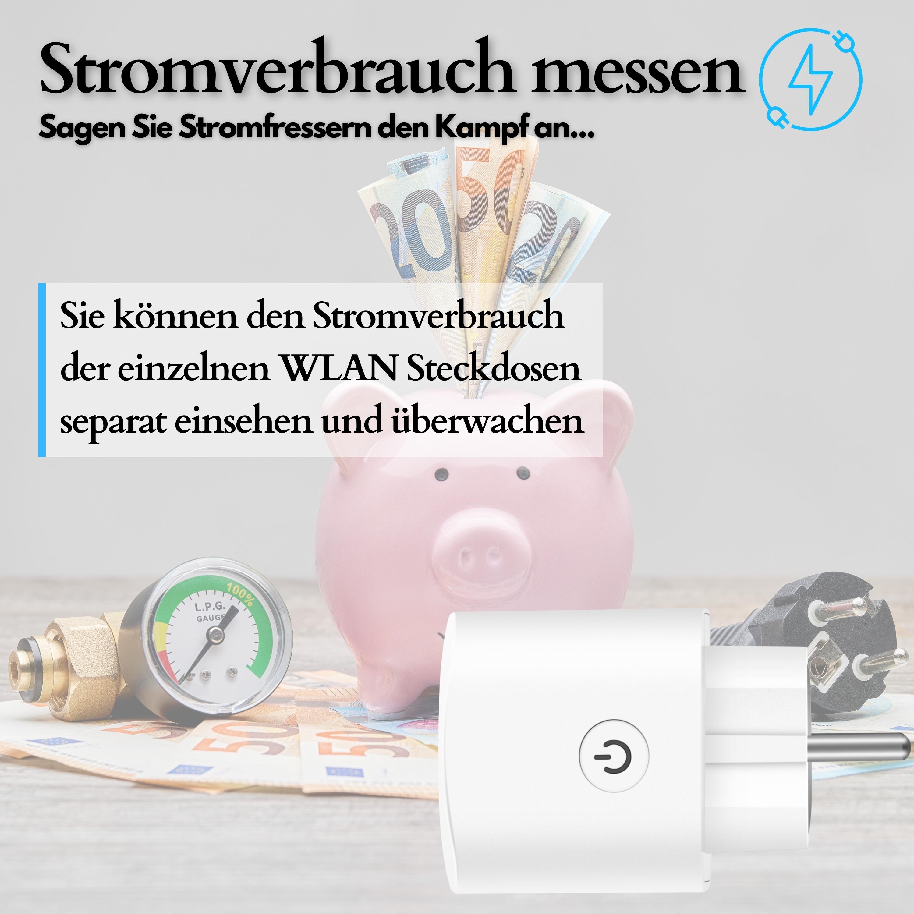 Echos Smart WLAN Steckdose 3er Pack 16A m. Energie Monitor