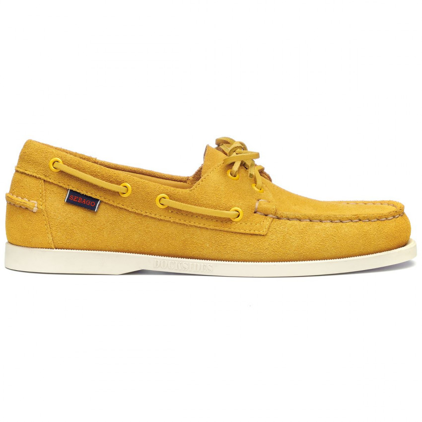 DOCKSIDES PORTLAND FLESH OUT  Yellow Mustard-Chaussures bateau pour homme en suede Portland