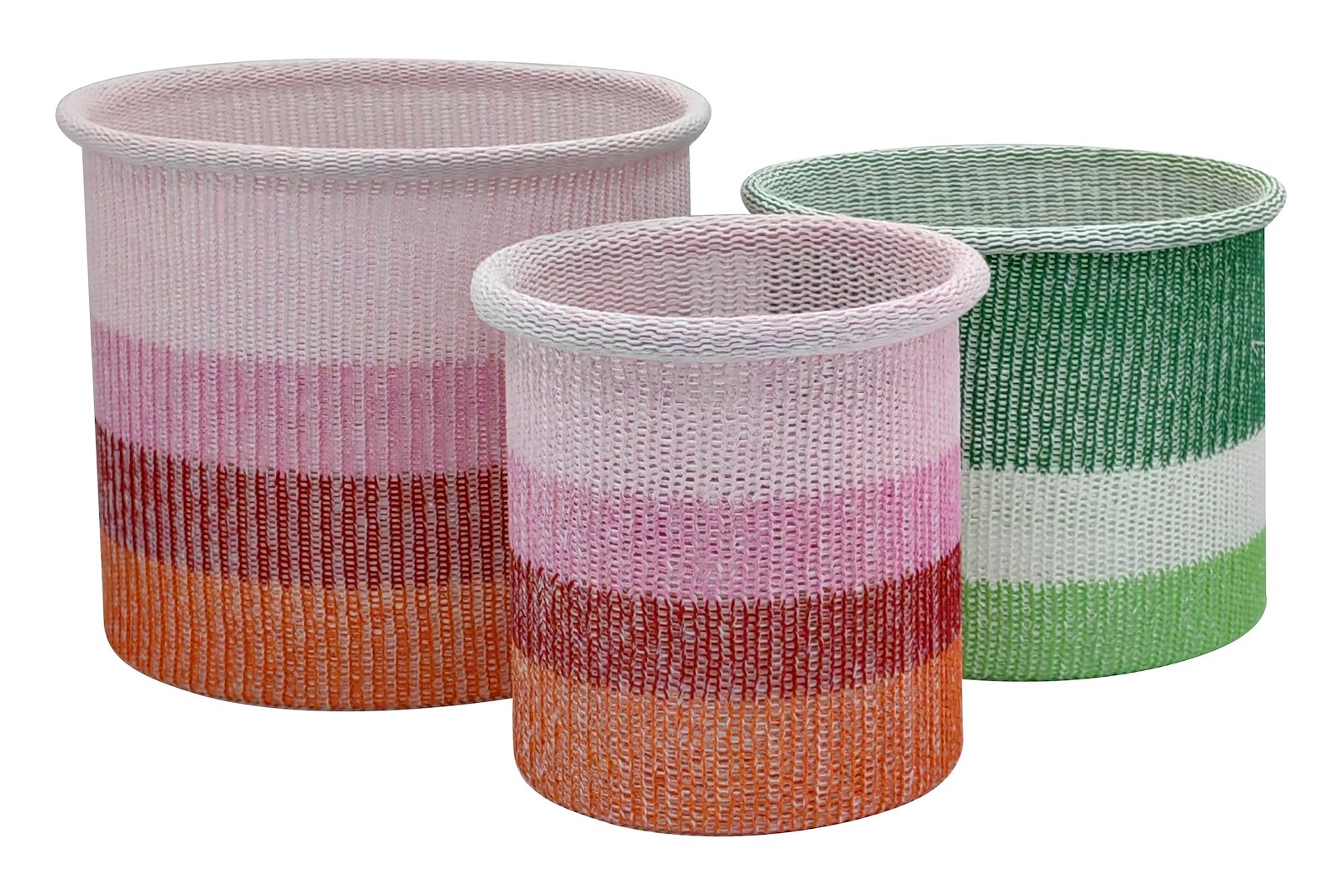 Lila kurv Grønn og hvit Ø27 H25 cm