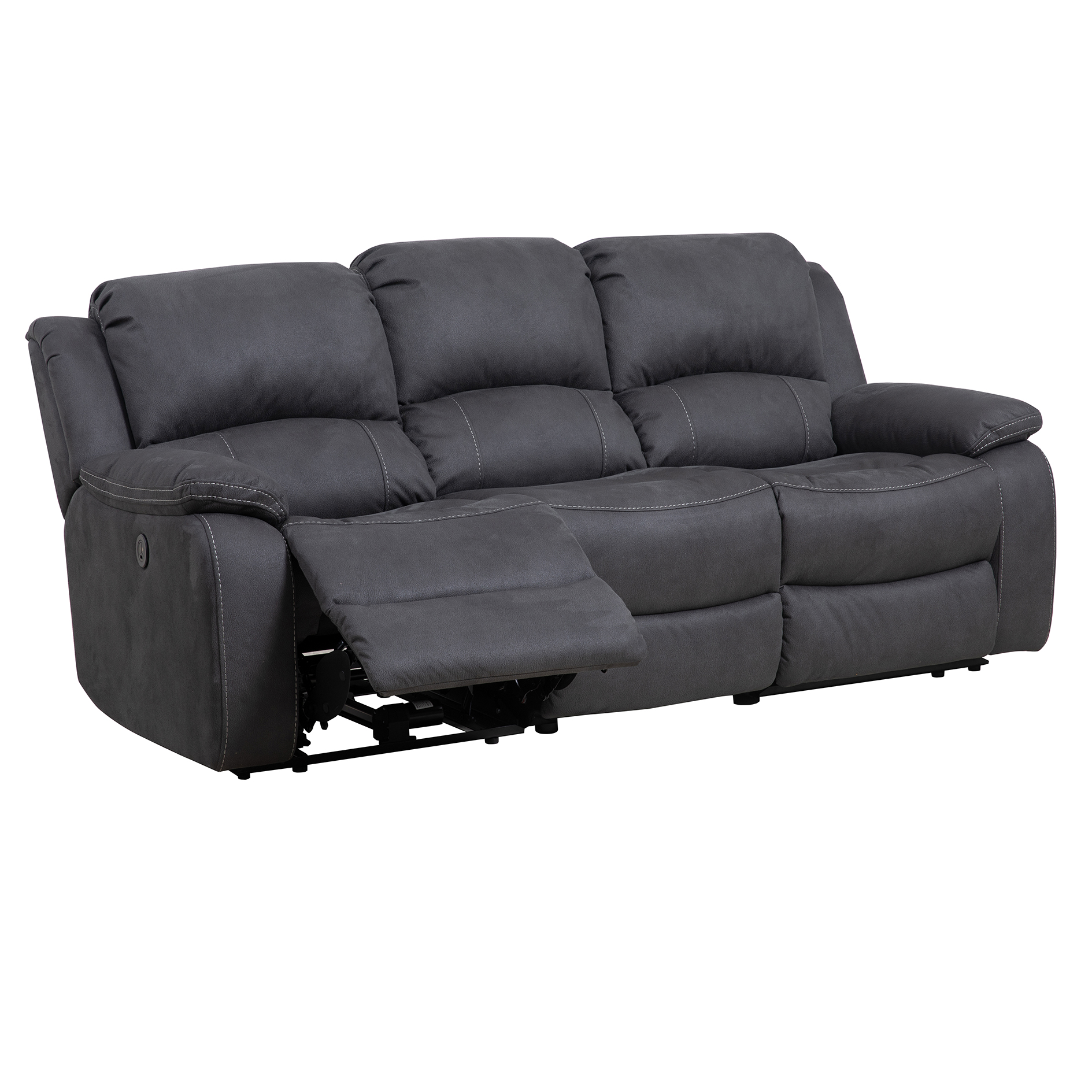 3-Sitzer-Sofa - anthrazit - Microfaser - mit Relaxfunktion